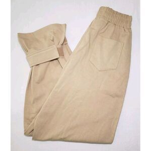 The FRANKIE SHOP hoops JOGGERS Mustard Tan Womens Sz. Medium LUXURY cotton